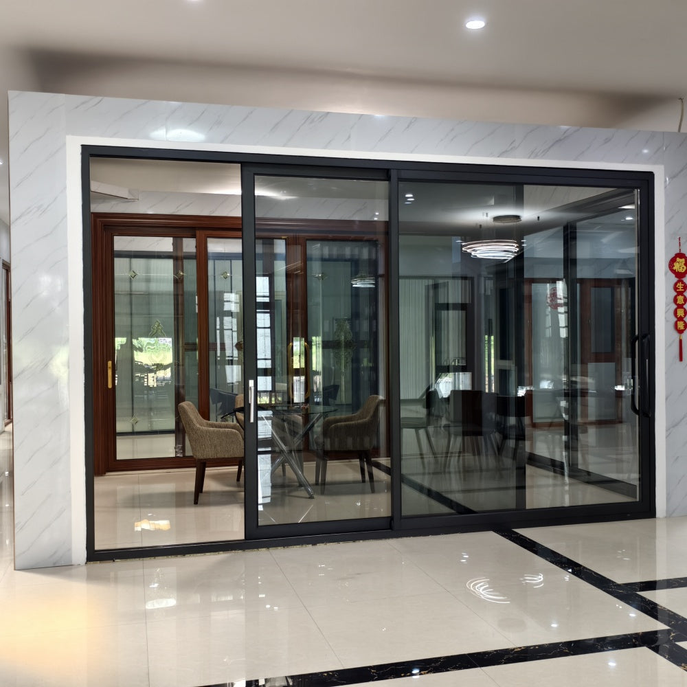 DN 120# 2.0mm Slide Door Energy Saving Aluminium Sliding Door Price Tempered Glass Waterproof Patio Sliding Door