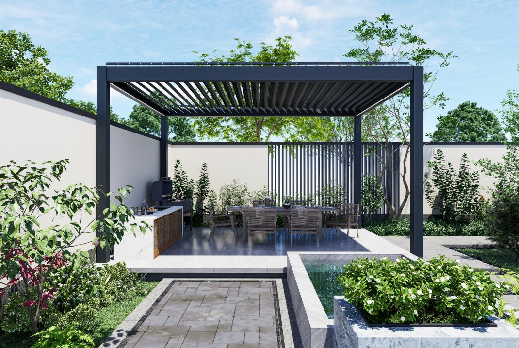 Custom Bioclimatic Aluminum Louvered Pergola Outdoor Backyard Garden Gazebos