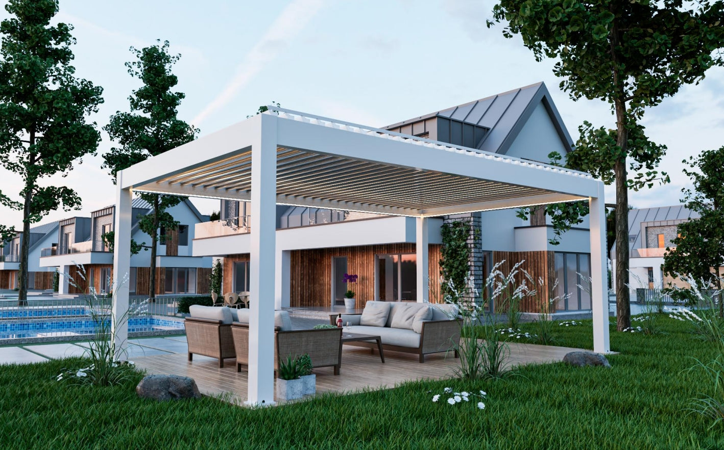 Custom Bioclimatic Aluminum Louvered Pergola Outdoor Backyard Garden Gazebos