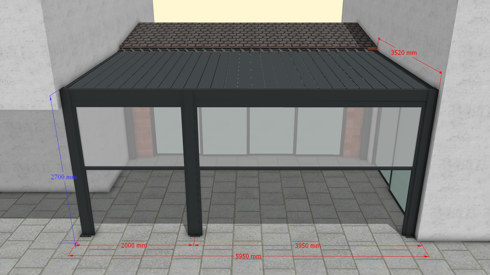 Custom 175# electric aluminum pergola - 5950*3520*2600