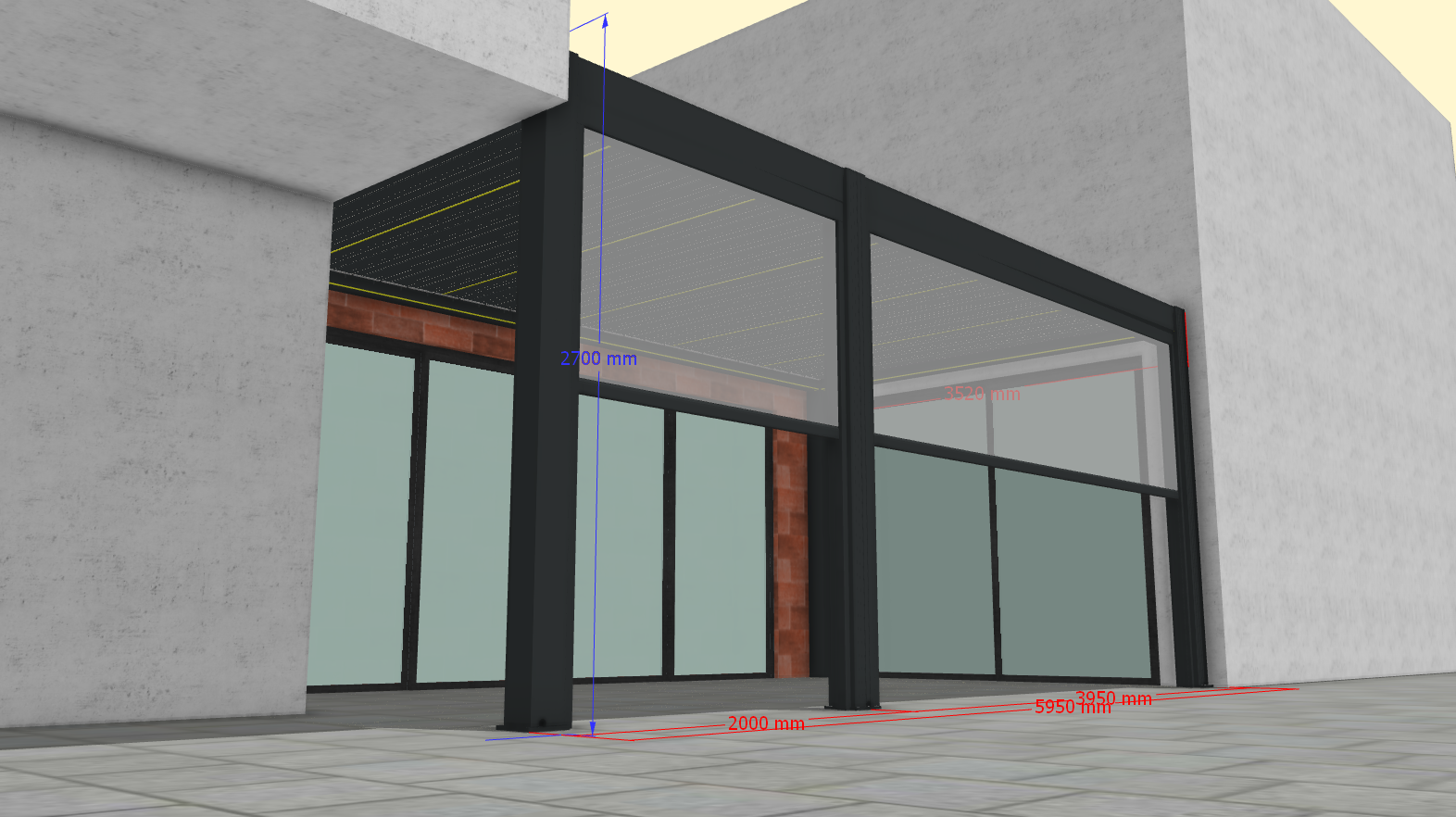 Custom 175# electric aluminum pergola - 5950*3520*2600
